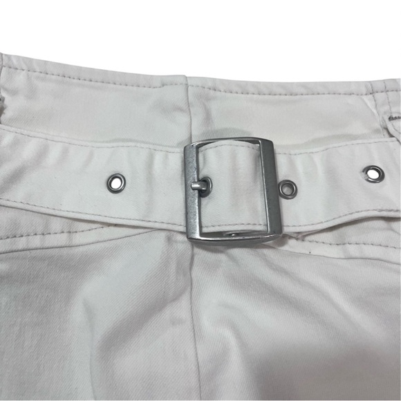 Free People Boho White Belted Mini Jean Skirt Women’s Size 10 - Picture 7 of 12